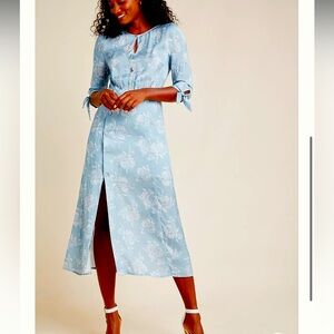 Steele. Maya floral midi dress blue white size medium